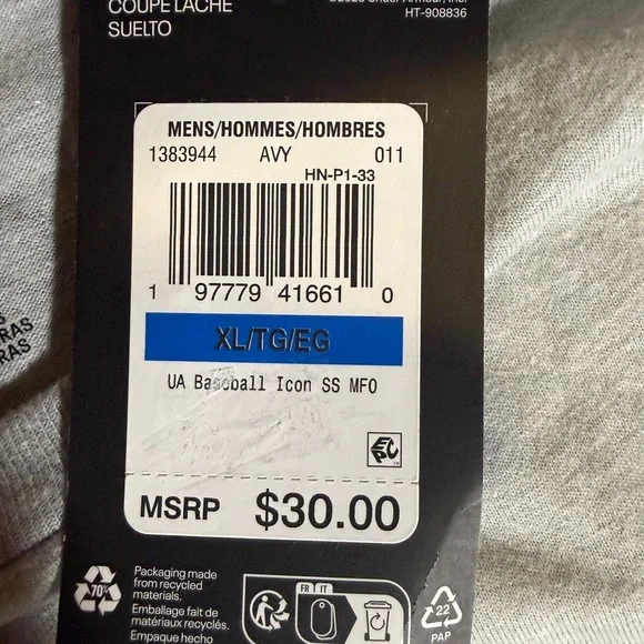 Under Armour Men's Tee with Baseball Diamond Graphic Size XL - Picture 4 of 4